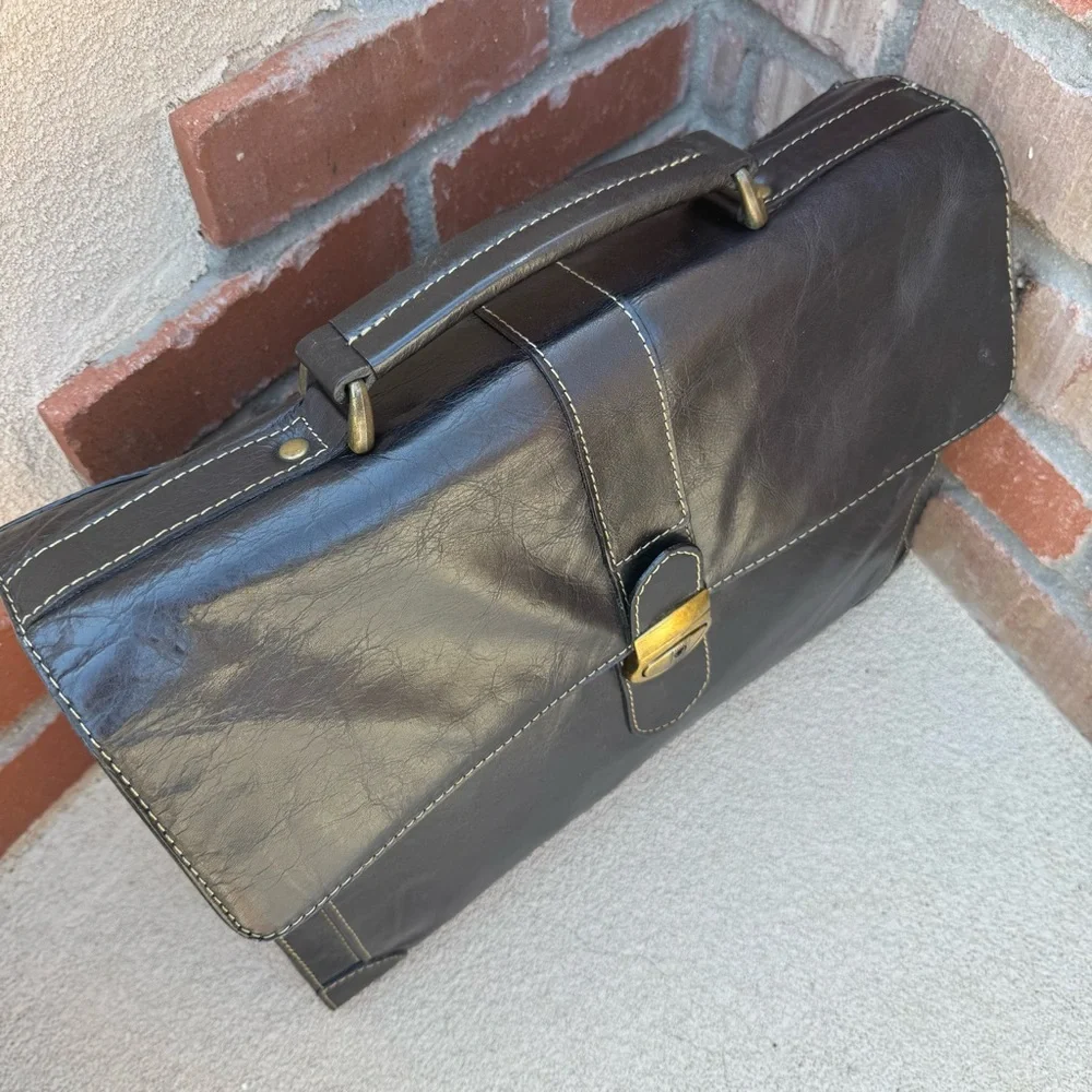 🆕Wilson's Leather Pelle Studio briefcase/laptop compatible in Vintage Black